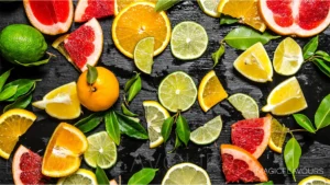 الأصفر = الحمضيات، الانتعاش، أو الحموضة