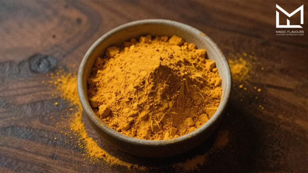 Mango Flavor Powder in a bowl 
