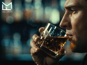 a man is drinking 