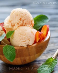 آيس كريم مزيج الخوخ والزنجبيل