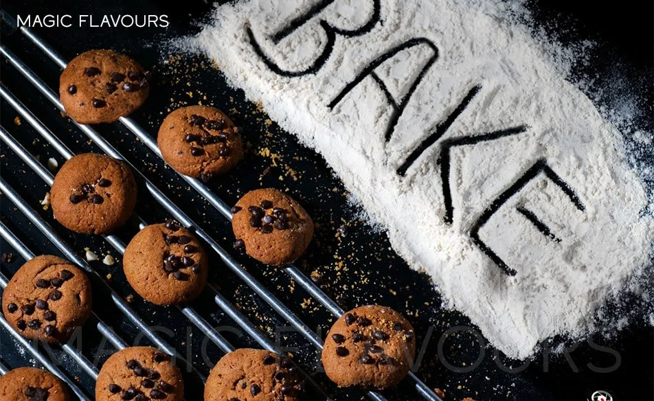 flour that written bake on it and cookies