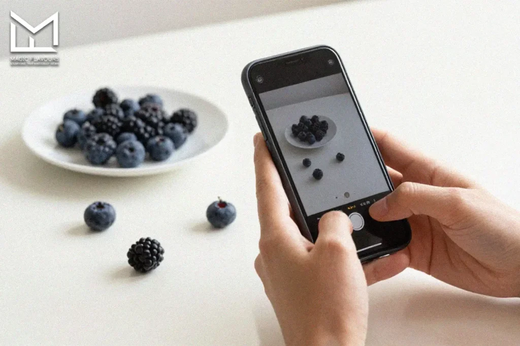 taking photo from blueberry 