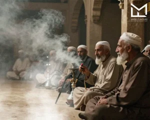 GATHERING OF OLD ARAB MEN 
