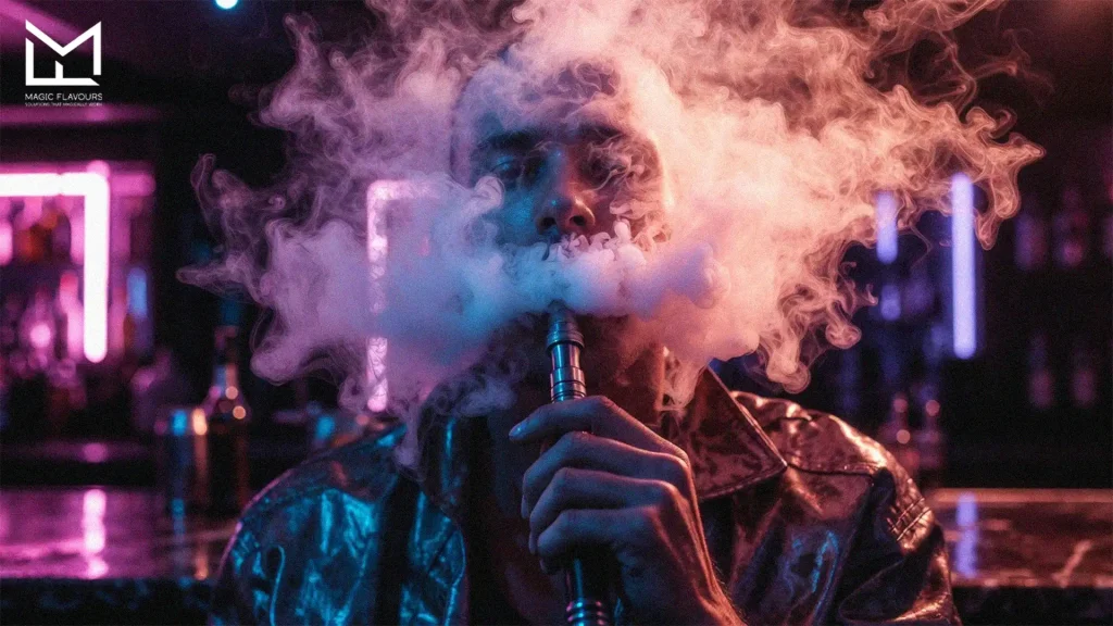 man enjoying the shisha