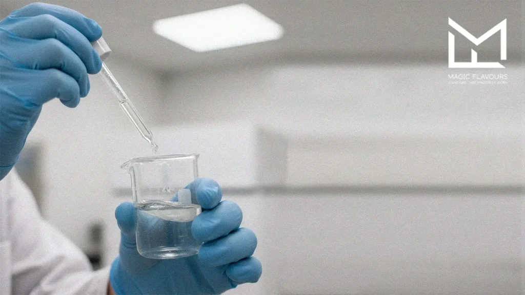 scientist in the laboratory making coconut shisha flavour 