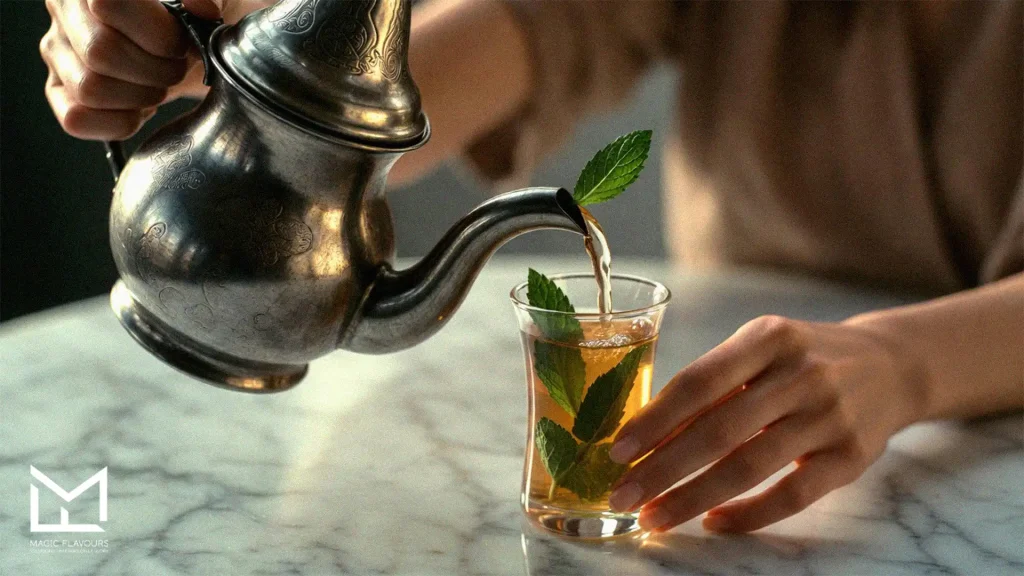 man serving the mint tea 