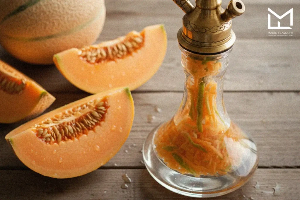 melon shisha mixes hookah and melon slices 