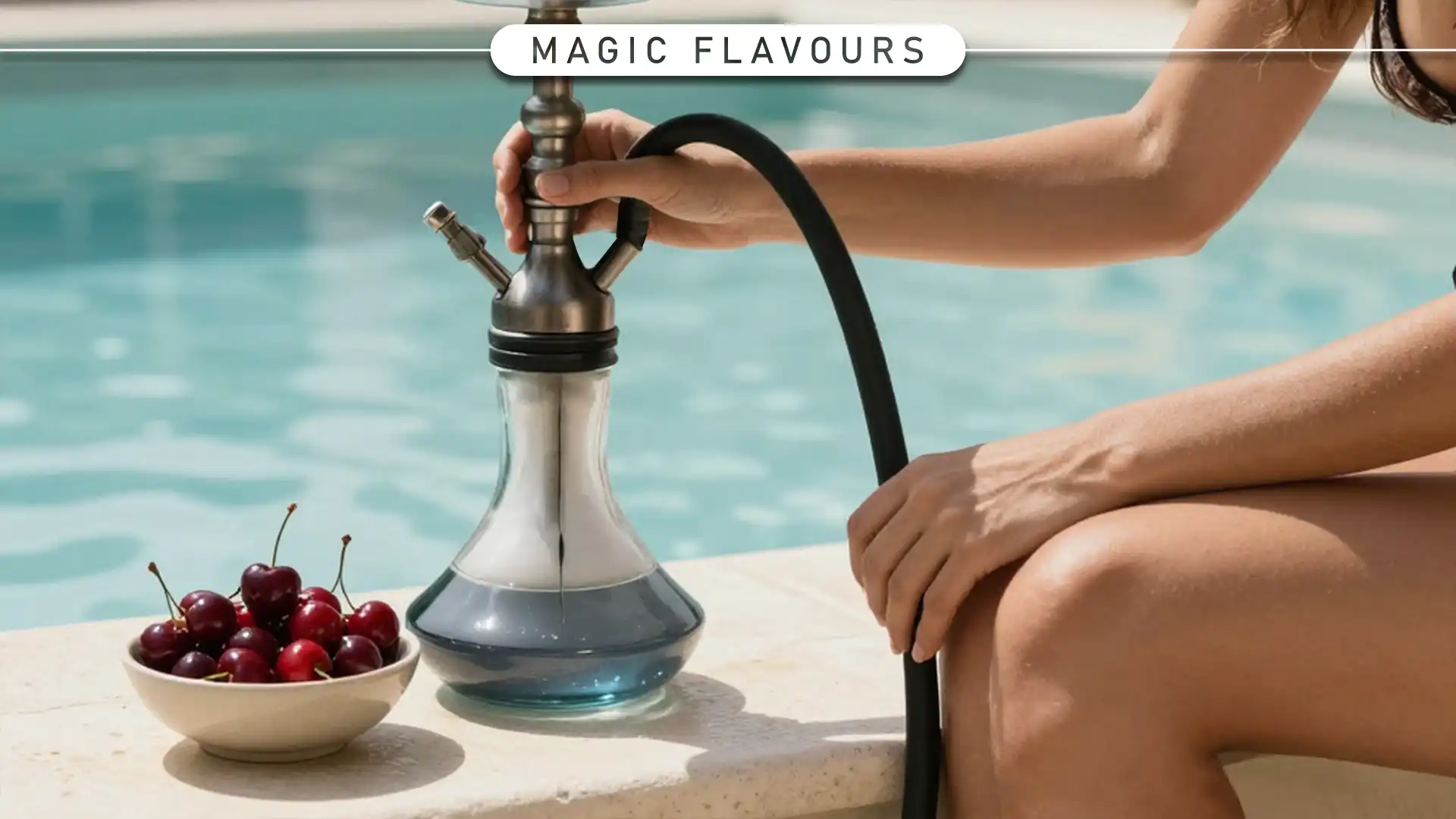 a woman with the cherry hookah