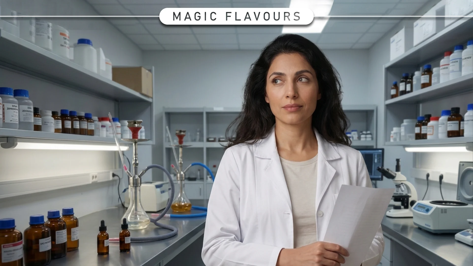 Magic Flavours lab scientist selecting the right flavor for shisha, food and beverage products